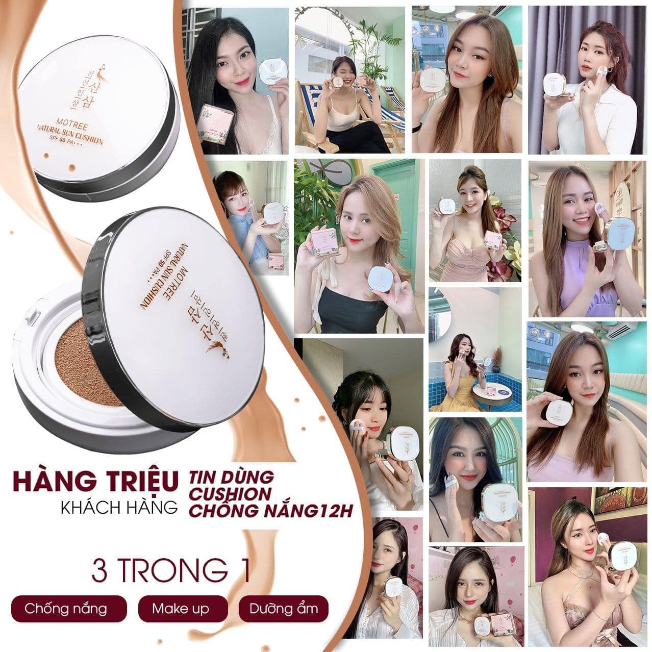 [ THẾ HỆ MỚI ]Phẩn Phủ Cushion Chống Nắng Lựu Sâm Motree