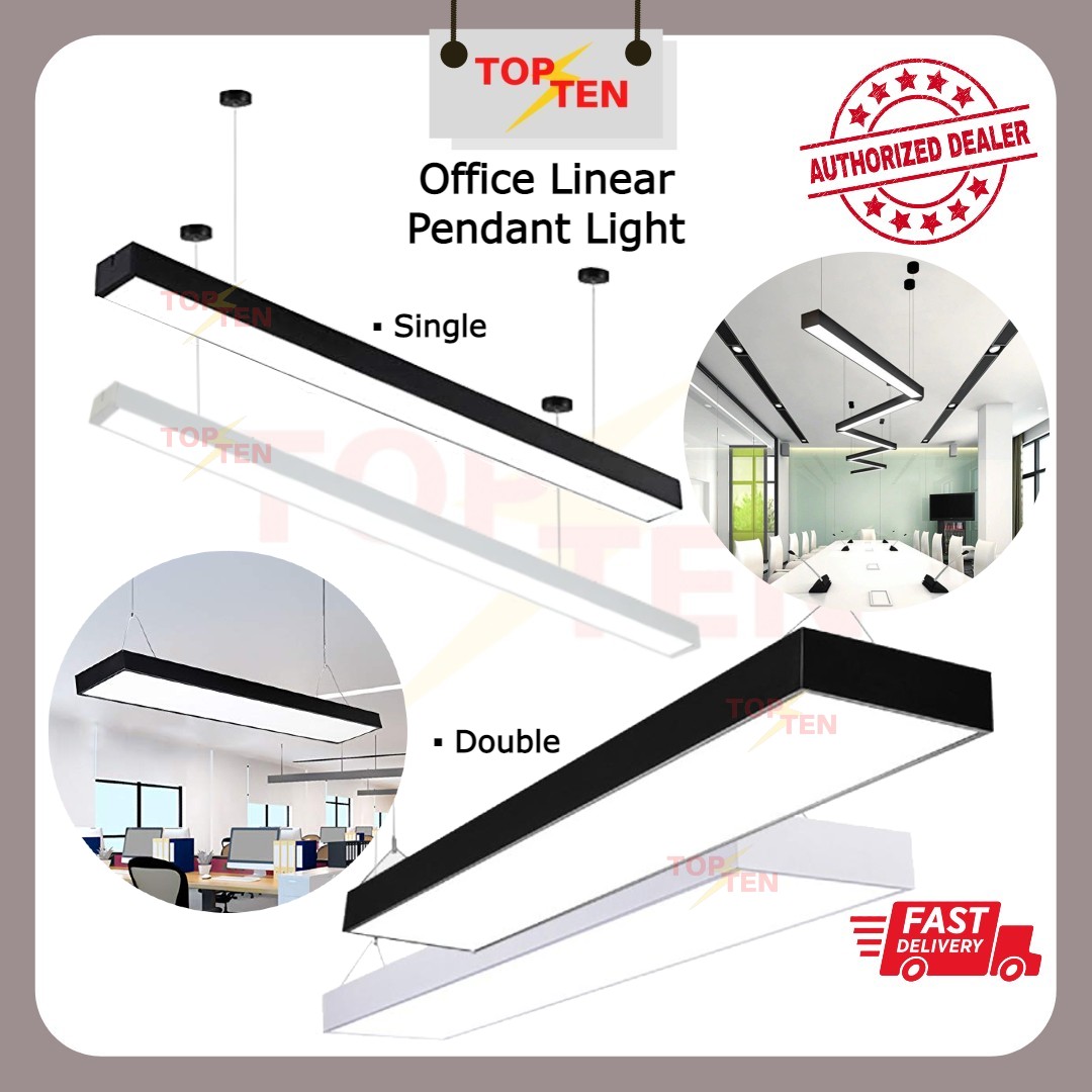 Led T8 Gantung Kali Mantang Casing Linear Office Light Indoor Pendant
