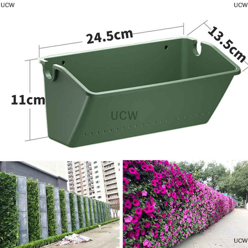 UCW Chậu hoa treo tường cây ngoài trời trong vườn Chậu treo tường màu xanh lá cây dọc