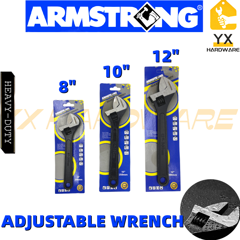 ARMSTRONG ADJUSTABLE WRENCH 8" 10" 12" Lazada PH
