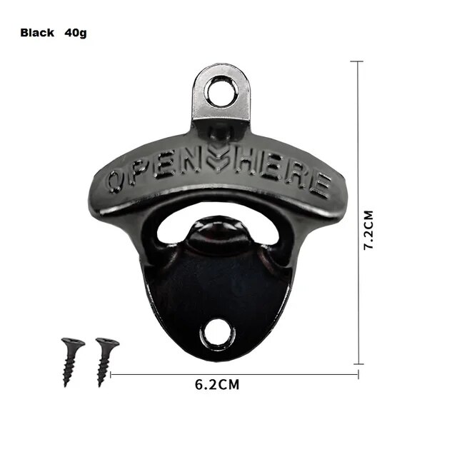 Kitchen Gadgets Bottle Opener Wall Mounted Vintage Retro Hanging Beer Opener Beer Tools Four Colors Available Bar Accessories