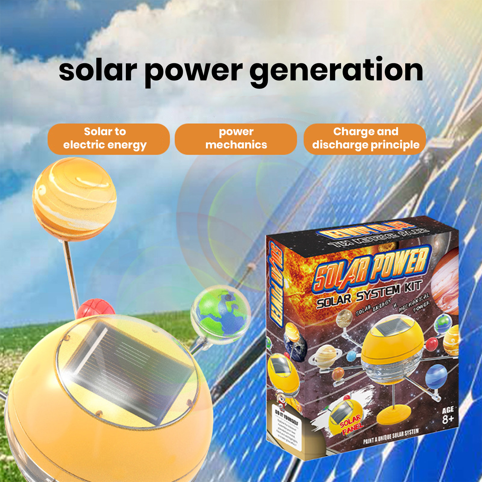 218s Diy Solar System Toy Solar System Model Kit Stem Educational Solar System Toy Set 3d Sun Planets Model for Boys and Girls Diy Assembly Universe Astronomical Science Learning Gift