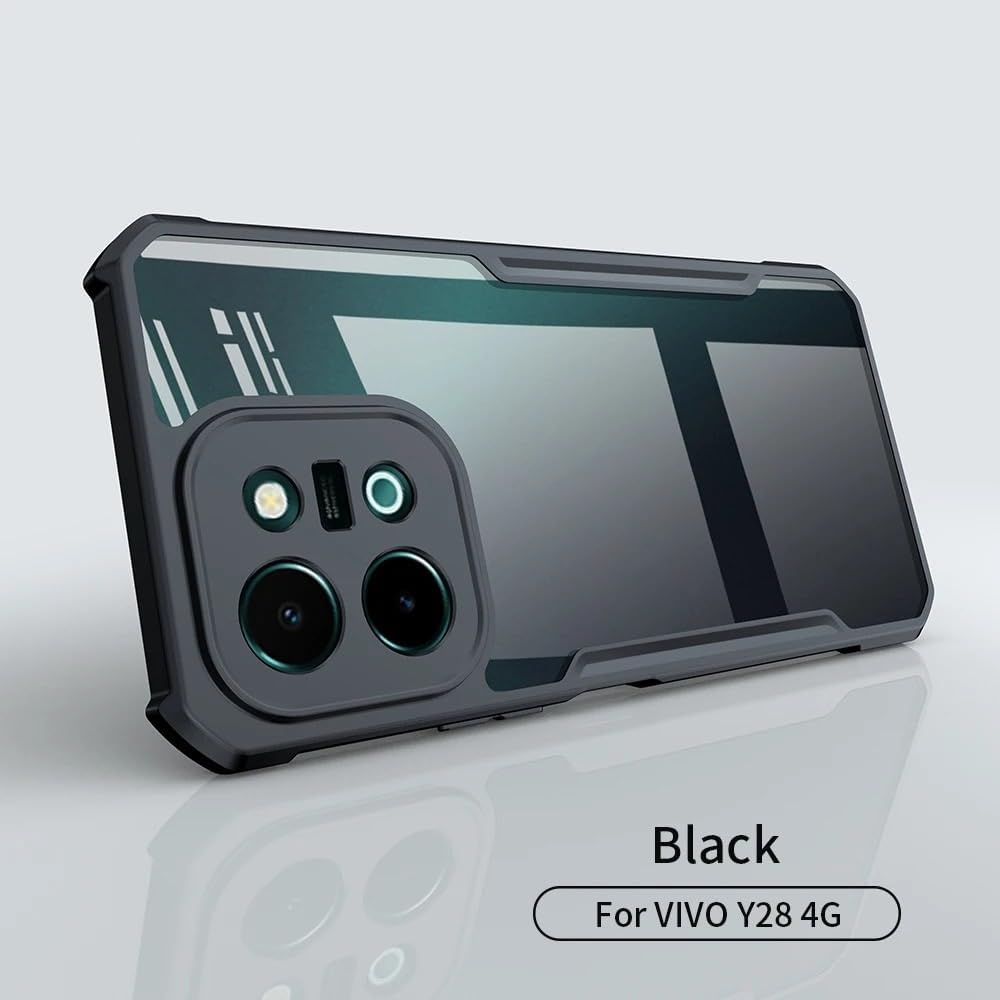 For Vivo Y28 4G Transparent Back Case Luxury Xundu Shock-Proof Bumper Protective Phone Cover