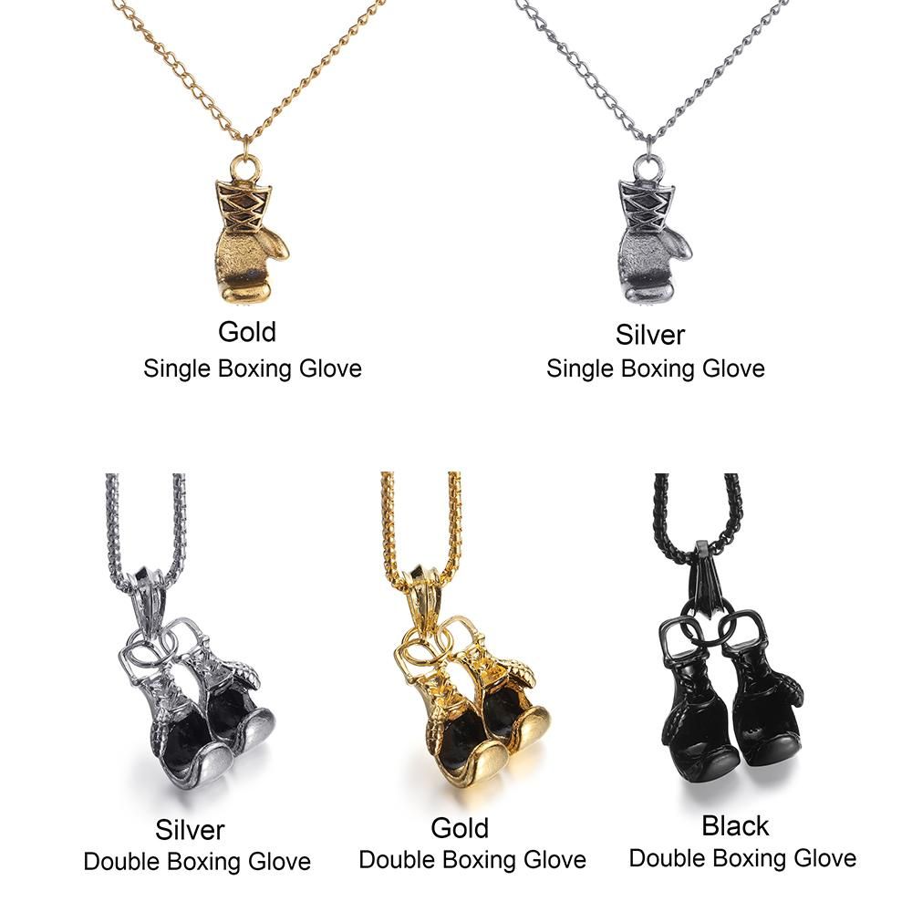 【Hot】Cool Gold Silver Balck Mens Boys Gift Choker Chain Boxing Glove ...