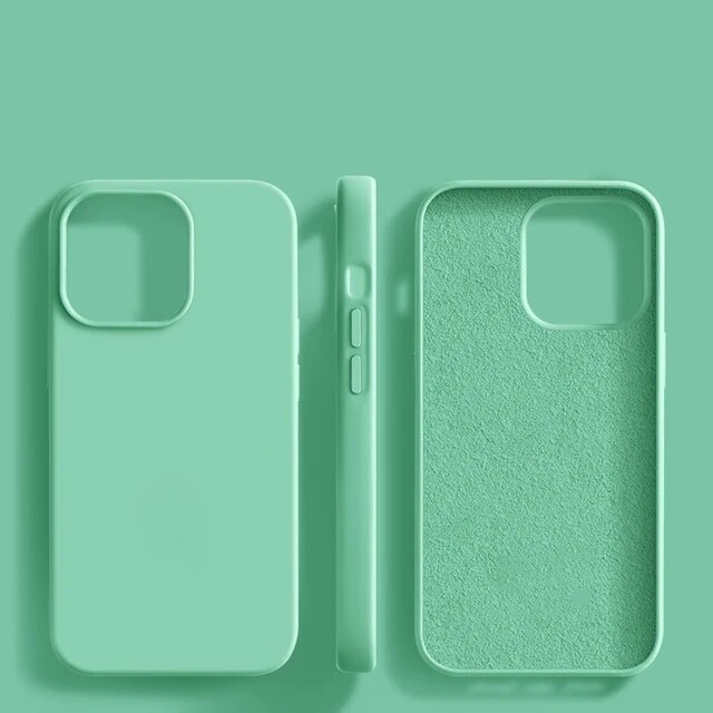 Original liquid silicone case for iphone 15 14 13 12 11 pro max mini 7 8 6 6s plus x xr xs max shockproof soft cover accessories