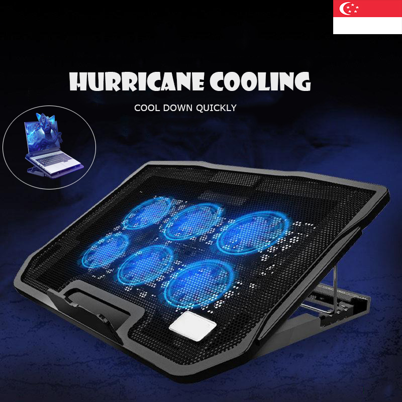 6 Fans Laptop Cooling Pad for 17 16 15 14 Inch Laptop Fan Cooler