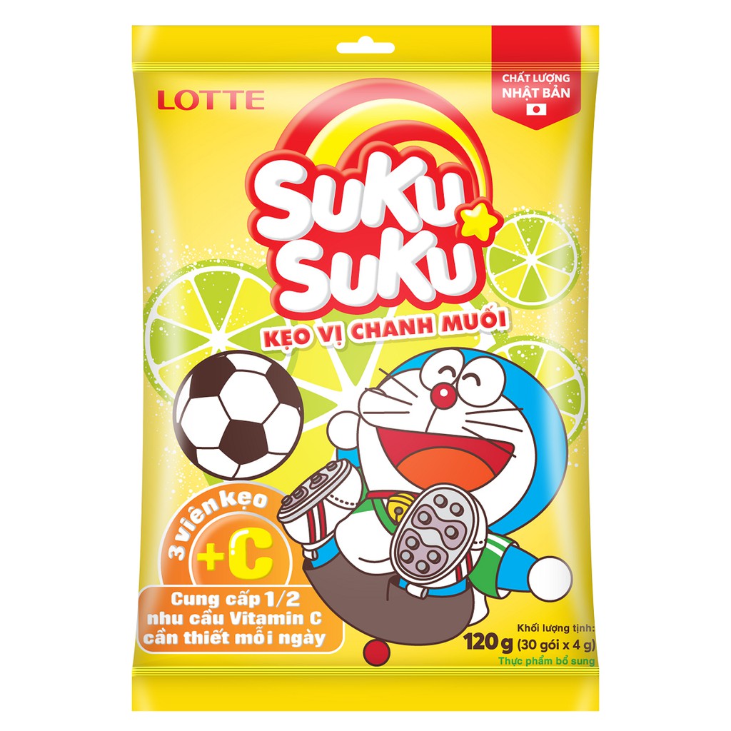 Thanh Hoá - Kẹo Lotte Suku Suku hương chanh muối 120g