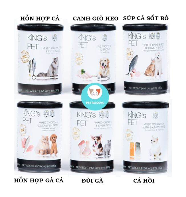 PATE KING PET CHO CHÓ MÈO LON 380g