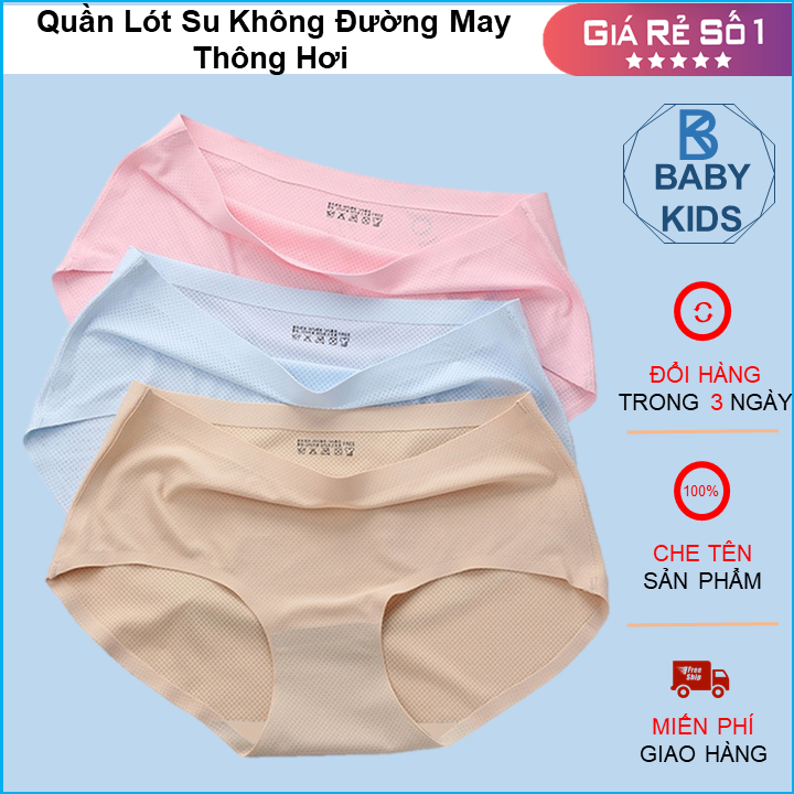 Set 10 quần lót su không đường may thông hơi - màu ngẫu nhiên,quần lót su đúc thông hơi loại 1 - chất su siêu mát - không đường may
