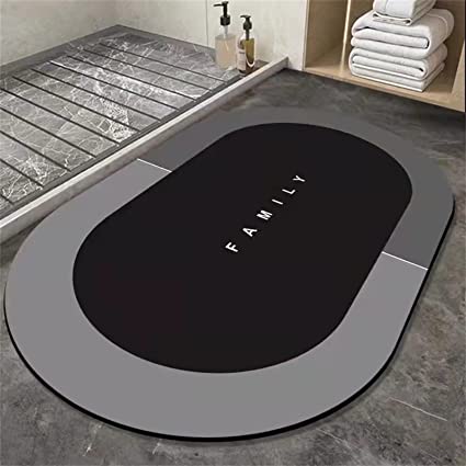 Diatomite Bath Mat (Absorbent and Non-Slip Carpet for Bathroom). 