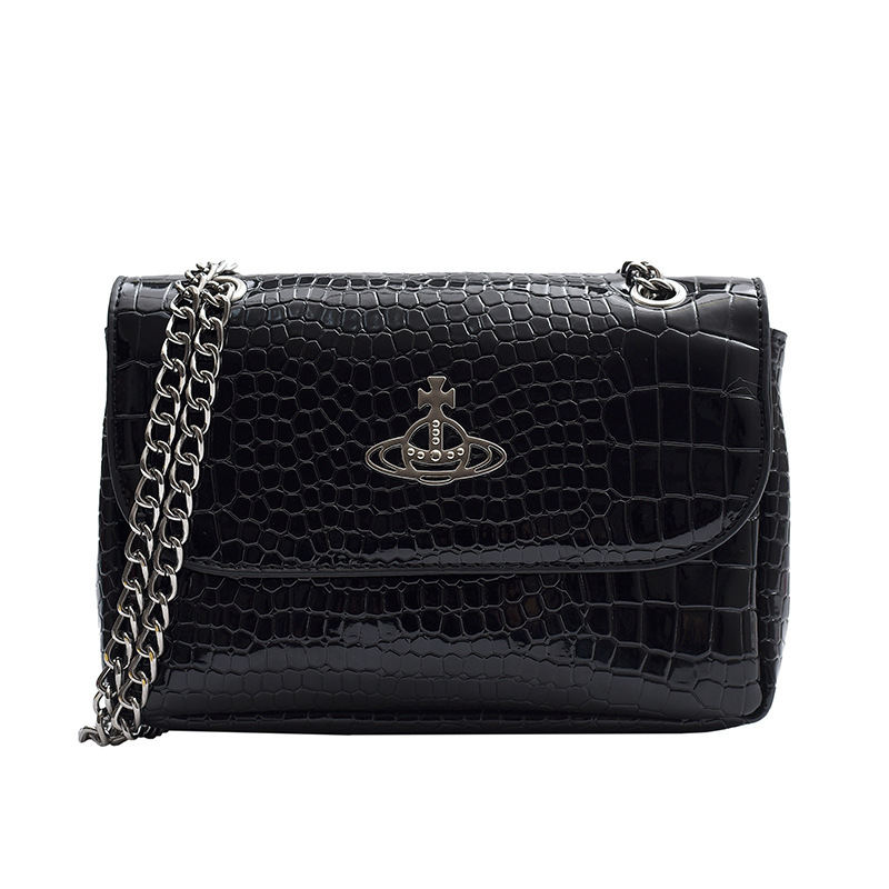 JIVIVIL Crocodile Texture Saturn Women Crossbody Bags Shoulder Bags PU Ladies Girls Chain Bag Sling Bag