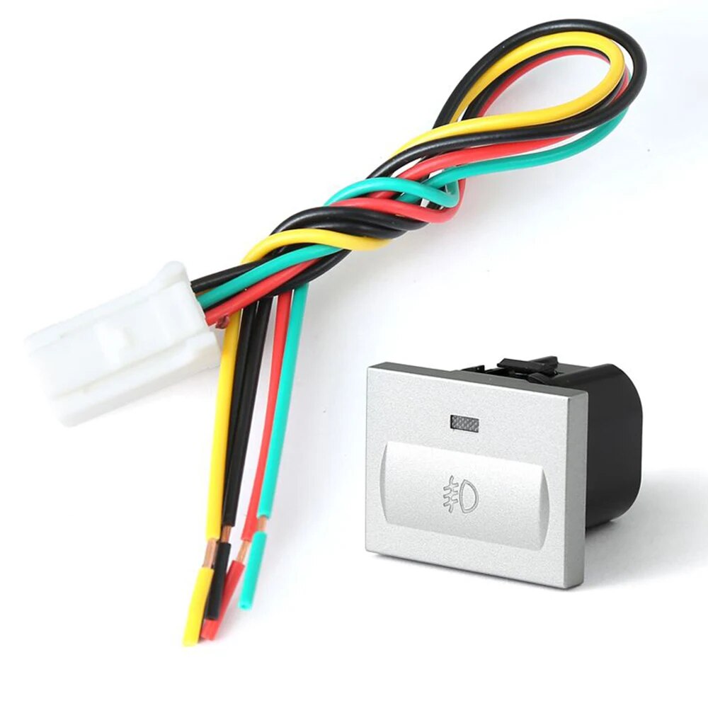 Silvery Car LED Radar Fog Light Heat Steering Wheel Power Mirror heating Switch Button For Ford Focus 2 2004-2010 mk2 Transit
