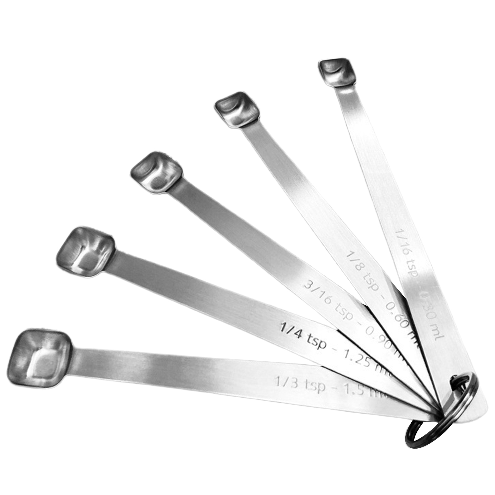 Terylin Rust-proof Measuring Spoons Stainless Steel Measuring Spoons Space-saving Stainless Steel Measuring Spoons Set Accurate Measurements for Cooking Baking 5pcs Ideal