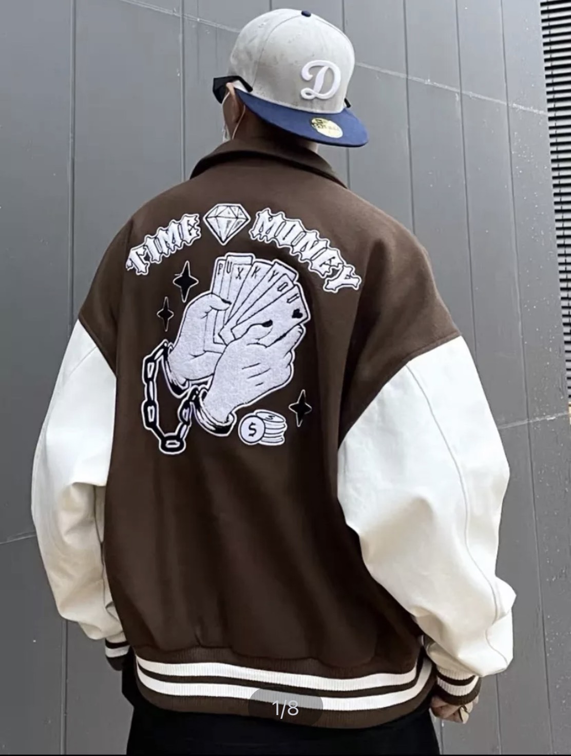 Áo khoác bomber cổ bẻ kiểu nút bấm time money 56