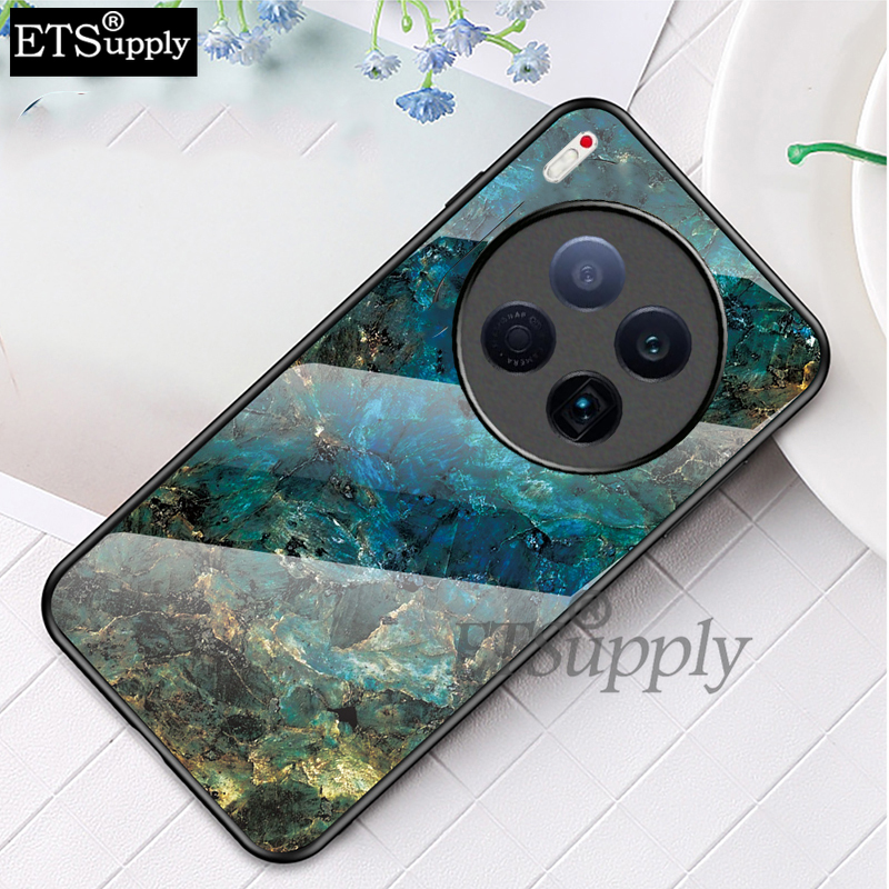 For Phone case Tecno Camon 40 Premier 40 Pro Fashion Marble Tempered Glass Protector Soft Frame Silicon Back cover Tecno 40Premier 40Pro