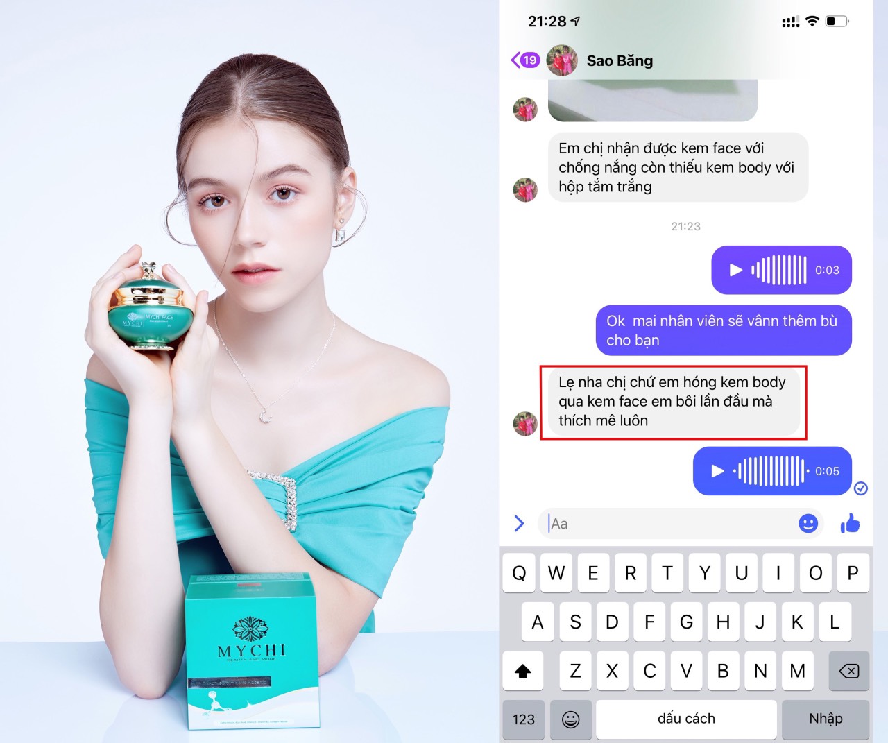 (Tặng tẩy da chết) Kem Dưỡng da mặt Mychi Face - Kem Face Mychi