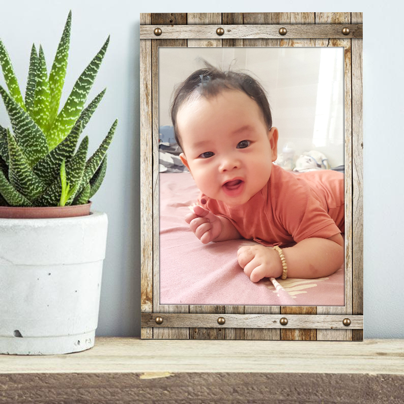 Bảng tranh gỗ in ảnh con yêu - Rửa ảnh làm tranh treo tường nghệ thuật - Tặng xốp và móc dán