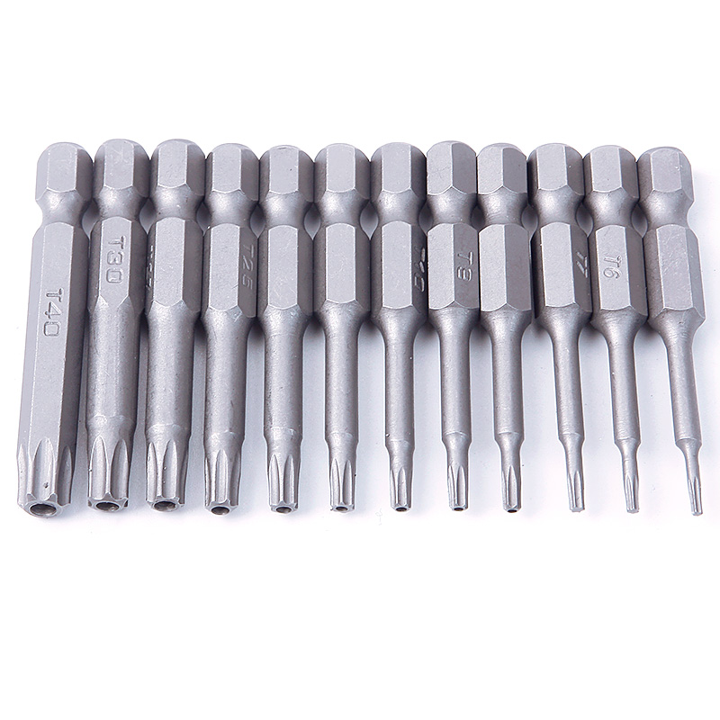 12 Cái Đầu Vít Lục Giác Torx 50Mm 1/4 Inch Bộ Từ Tính, Dụng Cụ T5-T40