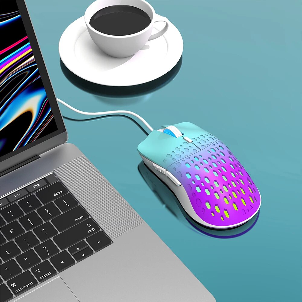 Wired Gaming Mouse Gamer Computer Mouse RGB Ergonomic Mouse 6 Buttons Gaming Mause Honeycomb Mice With LED Backlit For PC Laptop