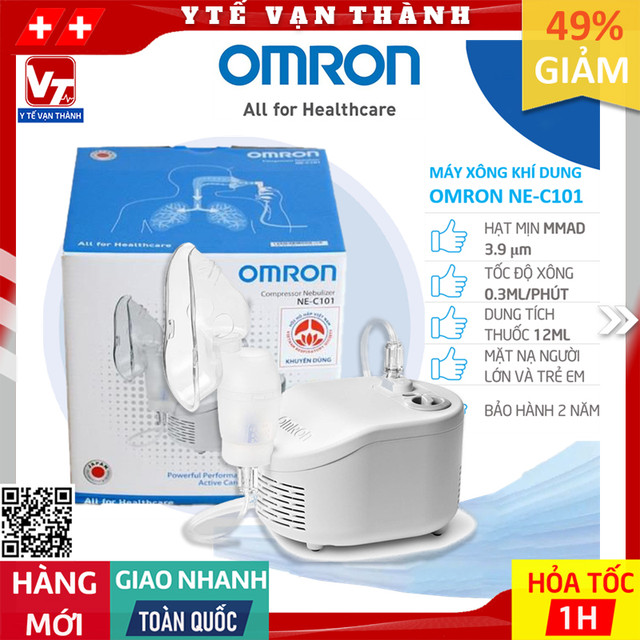 ✅ Máy Xông Khí Dung Mũi Họng Omron NE-C101 (C-101) | BẢO HÀNH 2 NĂM -VT0544 - Y Tế Vạn Thành