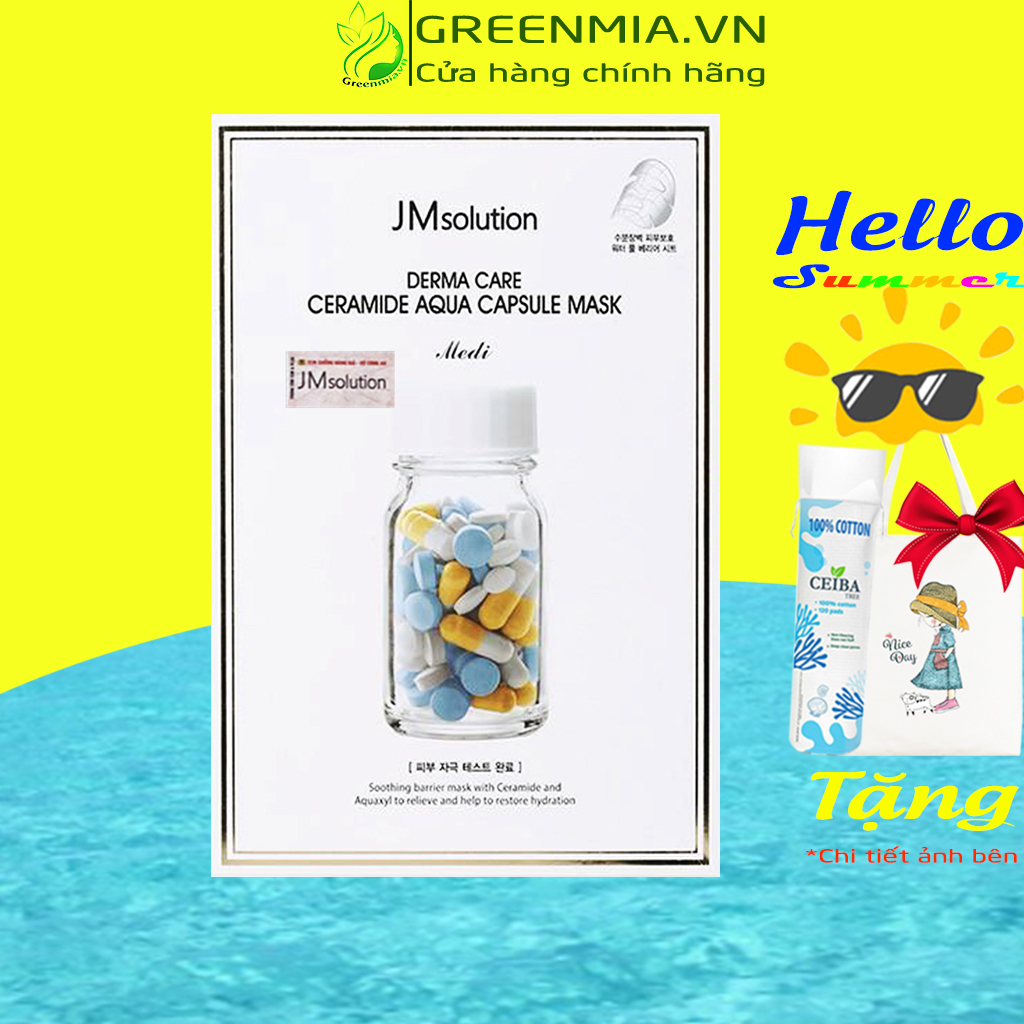Mặt nạ JMsolution 2 Dòng Cấp Ẩm Phục Hồi Da Khô Và Da Nhạy Cảm 30ml Jmsolution Derma Care Ceramide Aqua Capsule Mask Clear