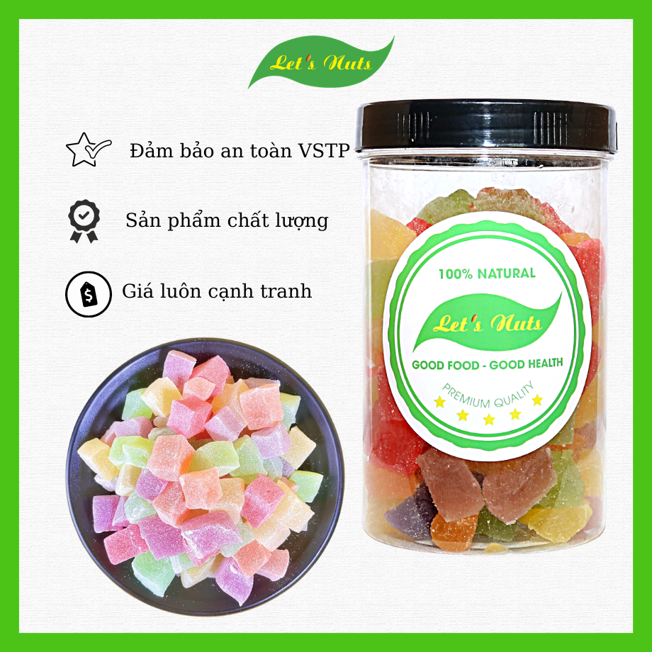 Kẹo dẻo sữa trái cây đặc sản Đà Lạt lon pet 500g sang trọng hợp vệ sinh