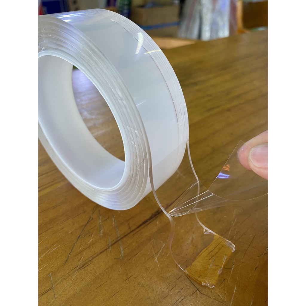 [Cuộn 1/2/3 mét; Loại dày] Cuộn keo 2 mặt silicon siêu dính trong suốt