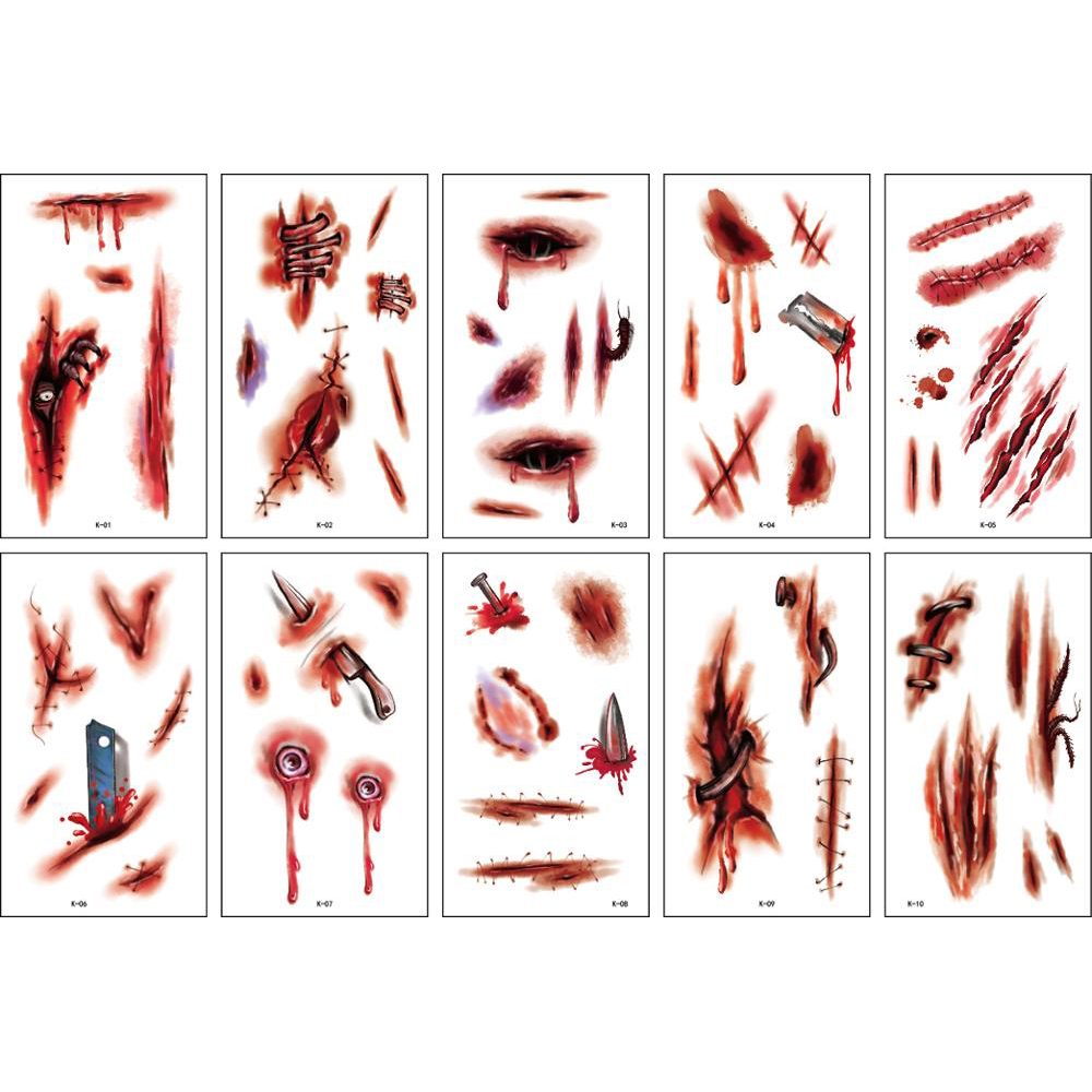 CEPTIB Phụ nữ Thiết kế Scar Spider Không thấm nước Sống động như thật Hình dán nghệ thuật cơ thể Hình xăm tạm thời nạ Hình xăm dán