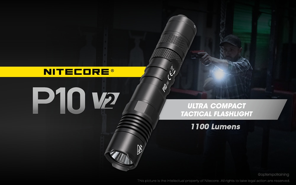 NITECORE P10 V2 Vision Powerful Upgrade Flashlight XP-L2 V6 White Light max 1100 Lumen beam throw 201 m Outdoor Sports Torch Without battery