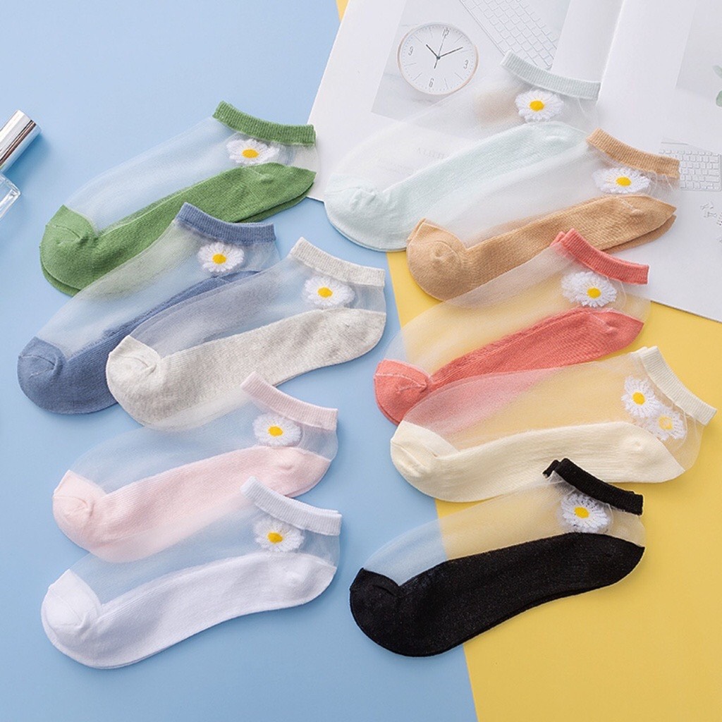 10 đôi vớ Tất hoa cúc lưới ren