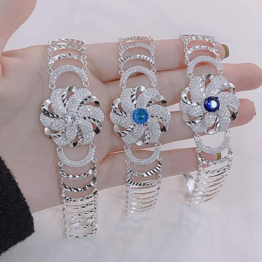 [HCM]Lắc Tay Vàng 18k, lắc tay hoa bạc ý mạ vàng trắng, lắc mạ bạch kim đính đá pha lê kim cương nhân tạo siêu sang trọng đẳng cấp nổi bật Trang sức Gami VB01 -