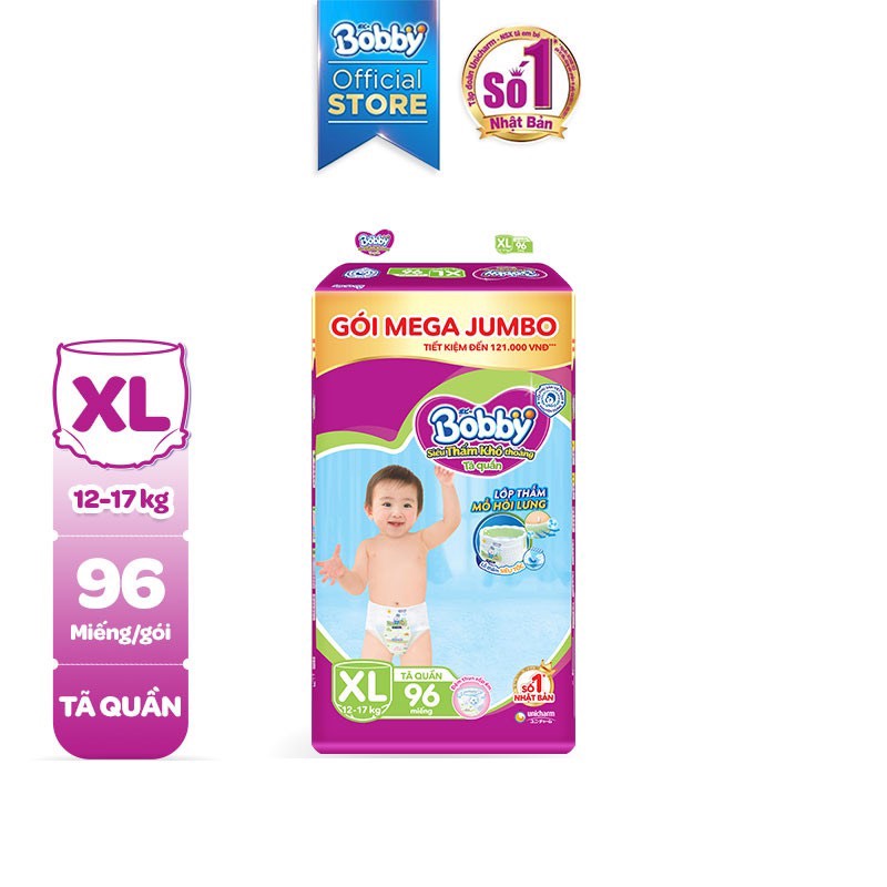 Tã quần Bobby XL96 (96 miếng)