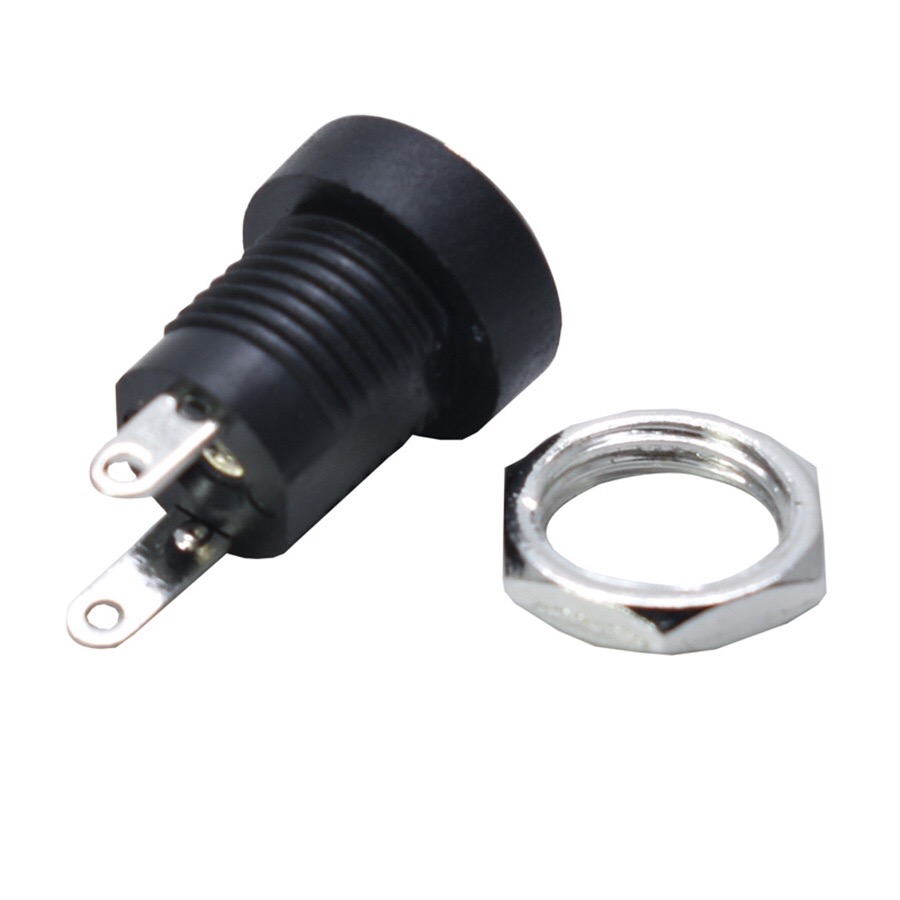 Jack DC cái kích thước 5.5mm x 2.1mm kèm đai ốc