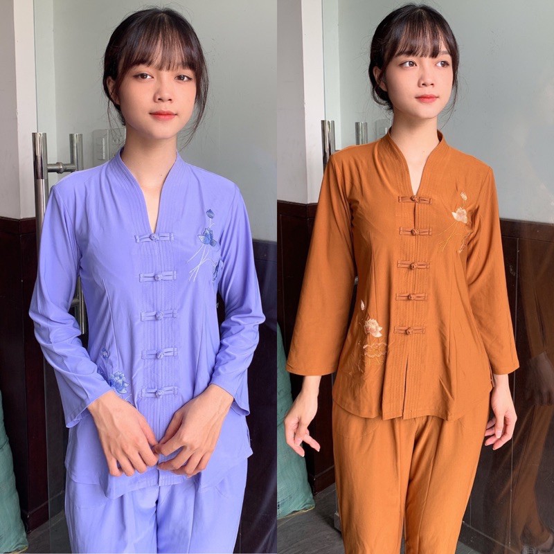 Đồ Lam Đi Chùa # Bà Lai Tim Vải Thun