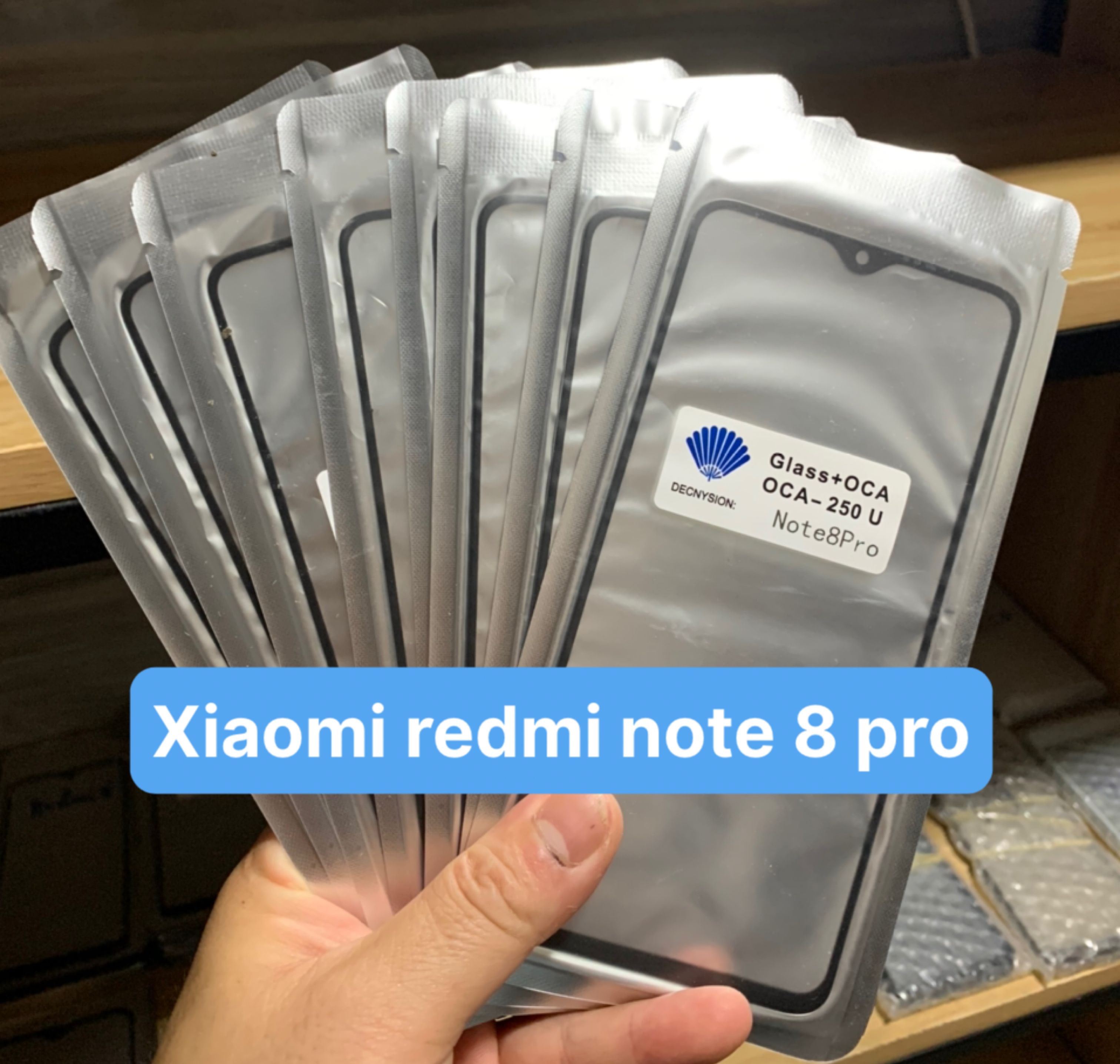 Kính ép màn hình liền keo xiaomi redmi note 8 pro