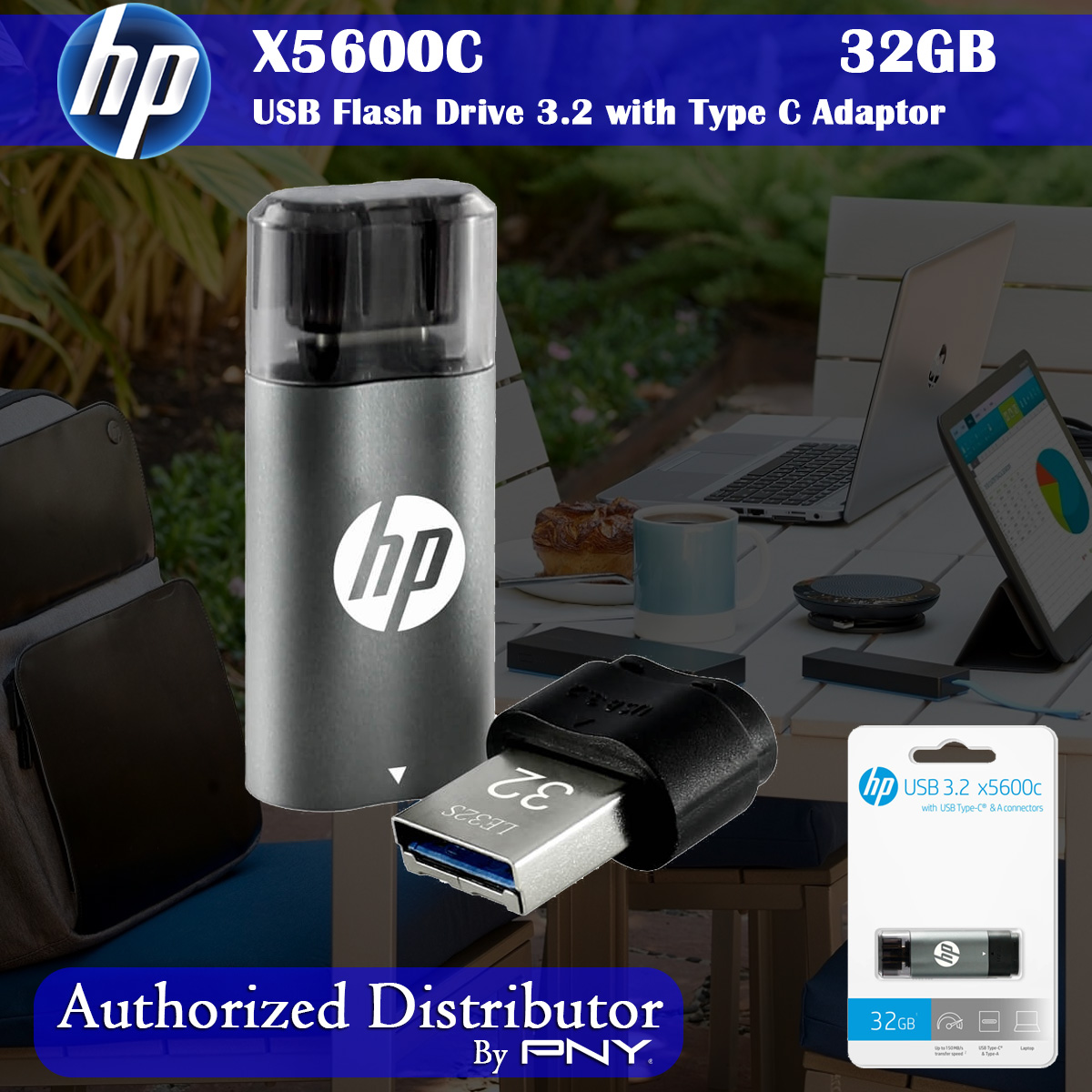 HP X5600C Memoria USB 3.2/USB-C 256GB