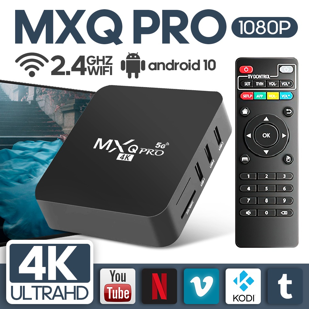 Intelper MXQ PRO Smart TV Box 4K HD 8+128GB WiFi Support External  Device USB Flash Drive