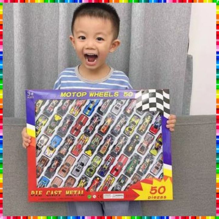 Ô tô đồ chơi cho bé bộ 50 xe bằng sắt mini đồ chơi trẻ em BABY MAX