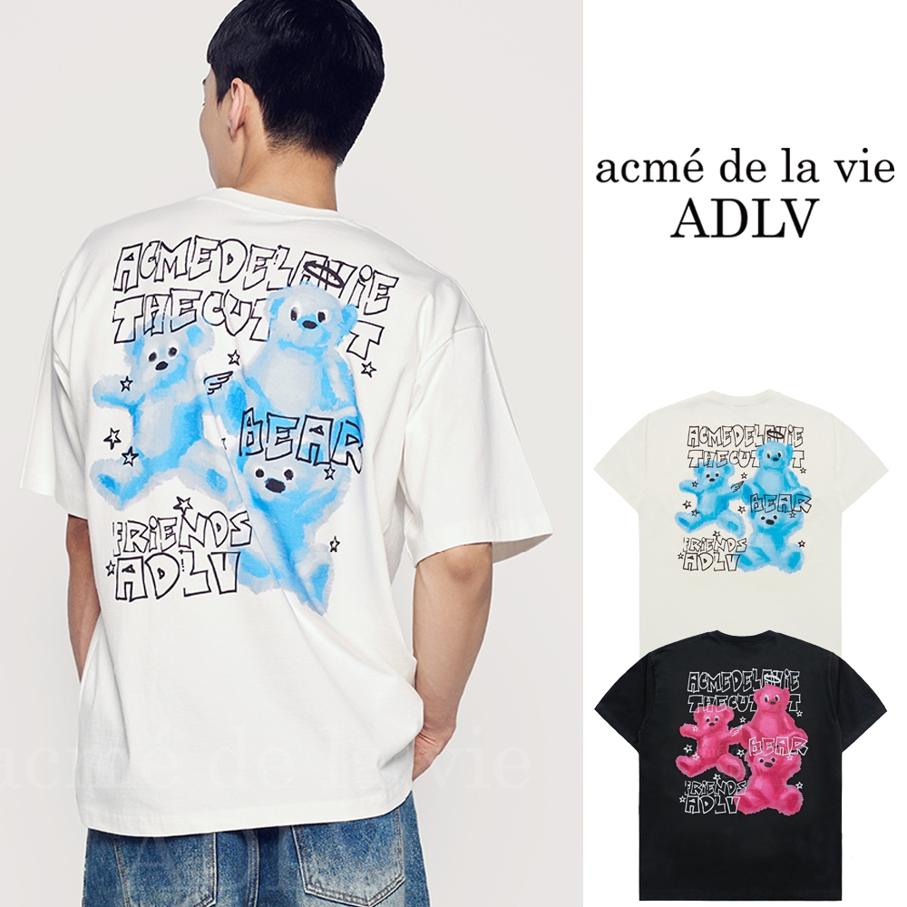 Acme De La Vie ADLV CRAYON THREE BEAR ARTWORK SHORT SLEEVE T