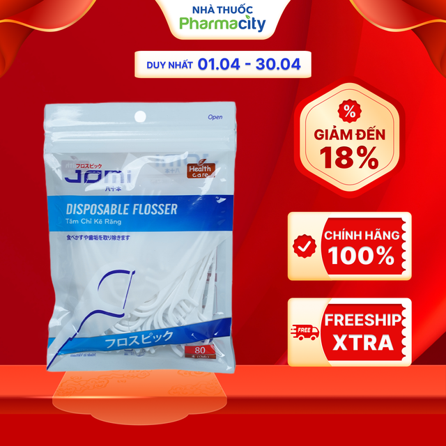 Tăm chỉ kẽ răng Jomi (Gói 80 cái)