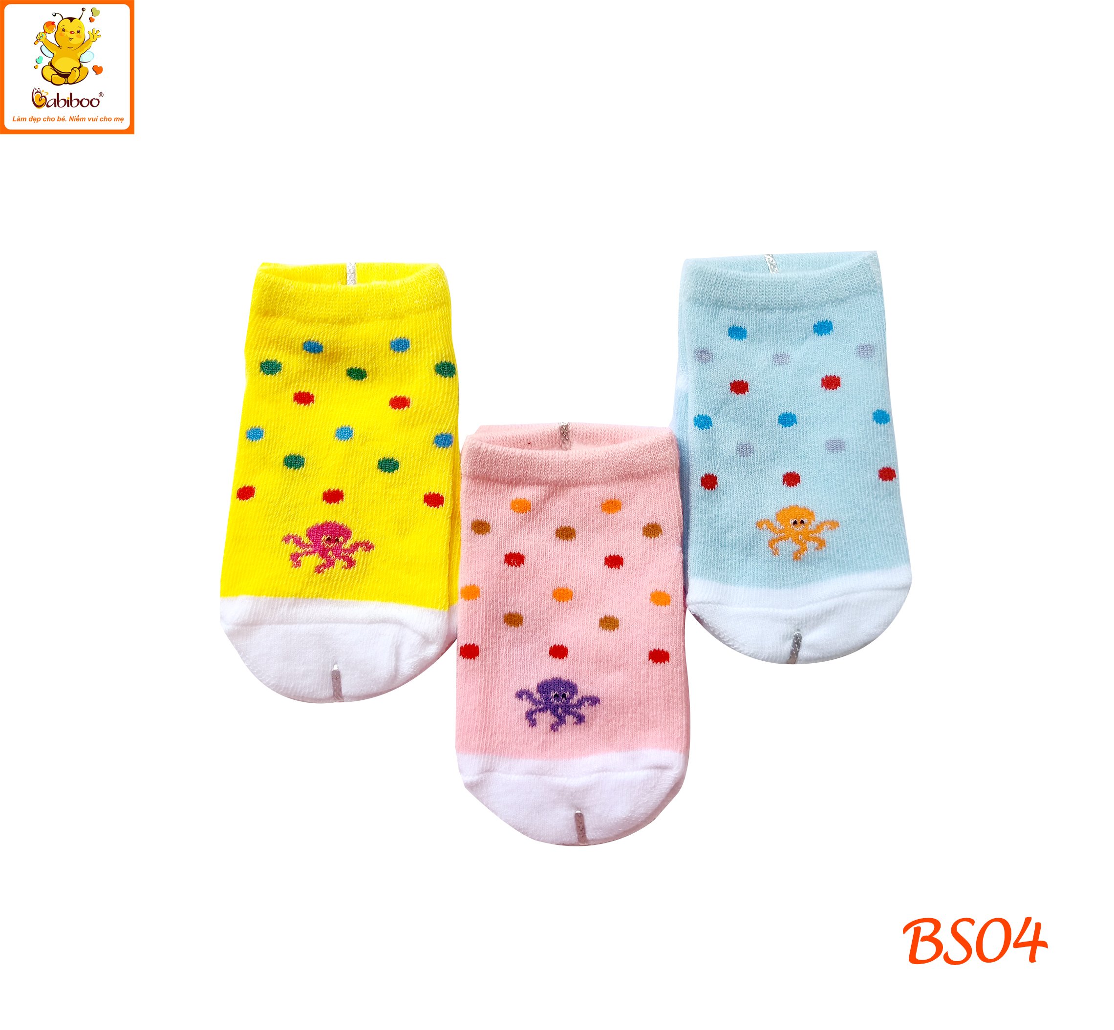 SET 3 ĐÔI VỚ GÓT SƠ SINH DỄ THƯƠNG BS04