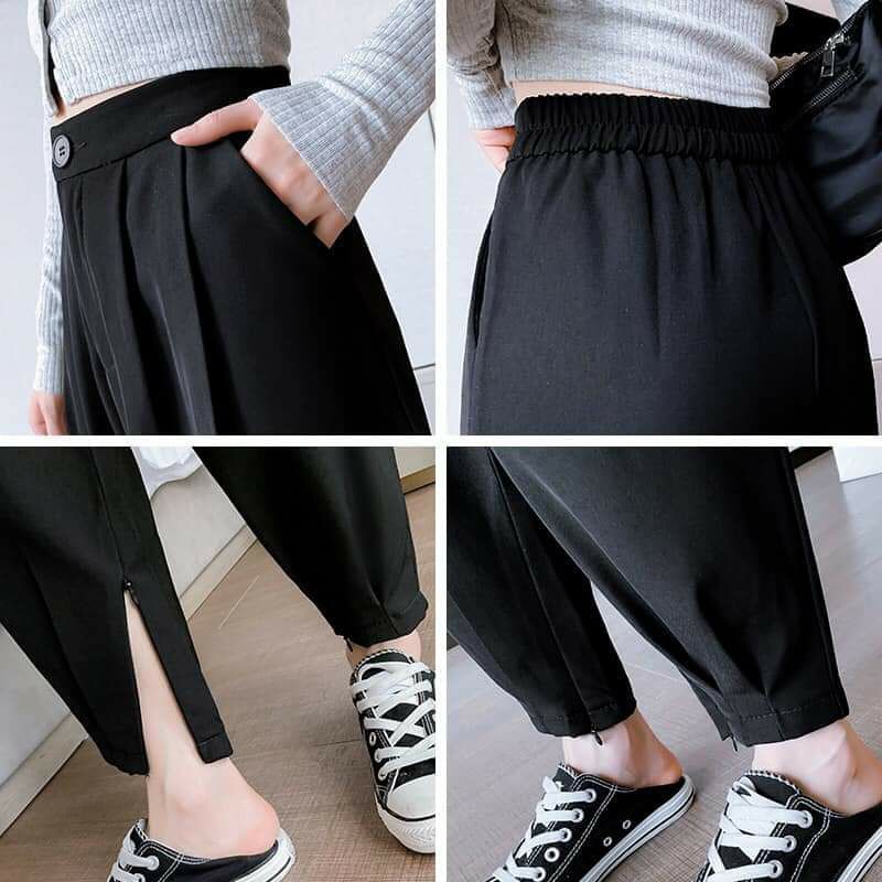 Quần tây nữ, quần baggy nữ bo khóa gấu, hỗ trợ ship -Thời trang nữ Keni