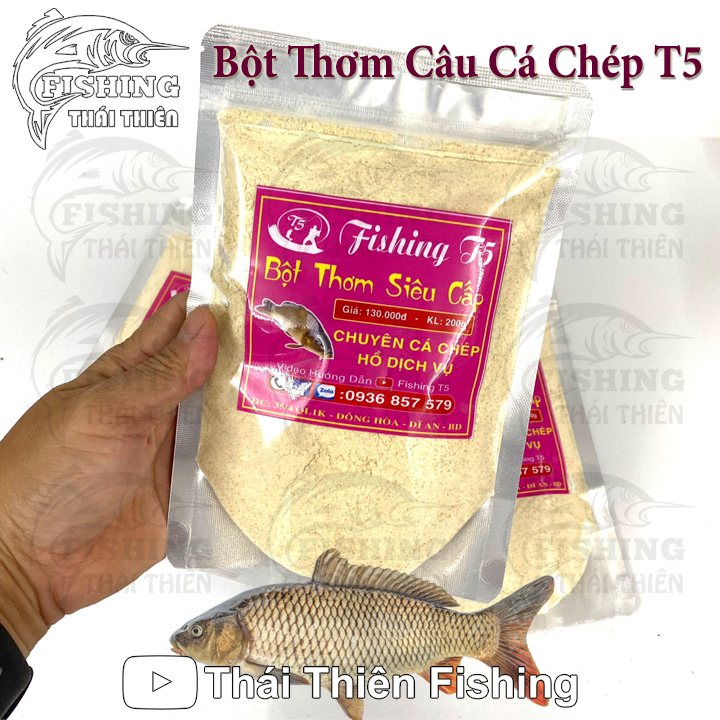 Gói bột thơm siêu cấp t5 chuyên câu cá chép hồ dịch vụ, sông tự nhiên