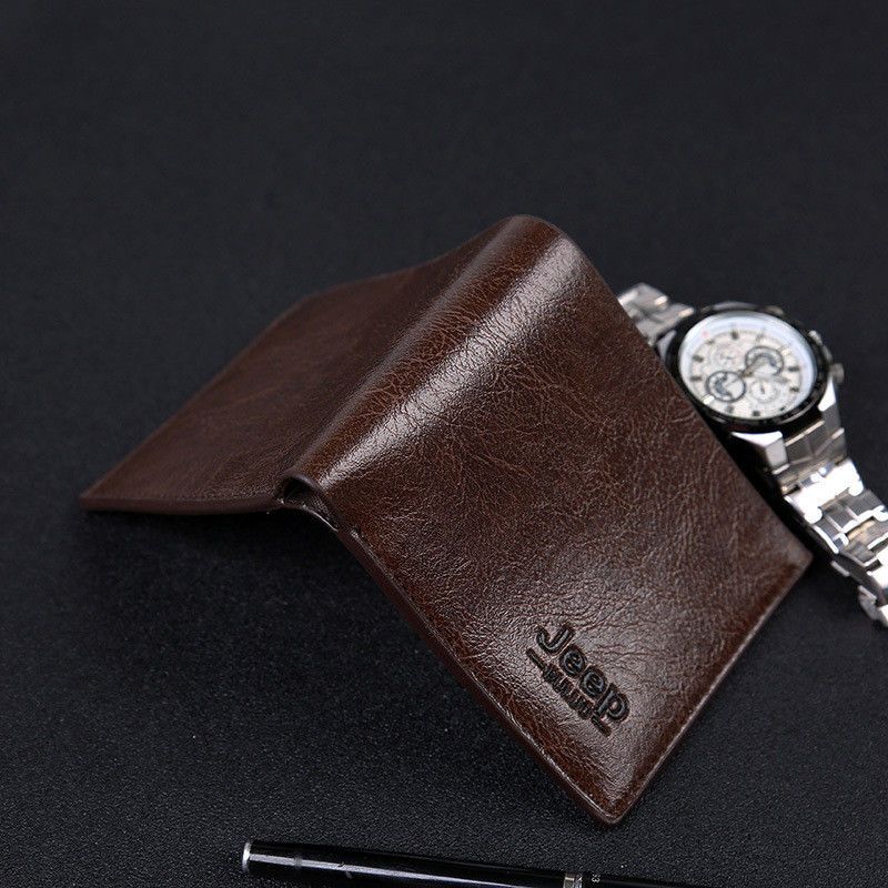 【hot sale】Wallet Short Wallet Multi Card Retro Simple Men's Wallet Folding Small Change Wallet