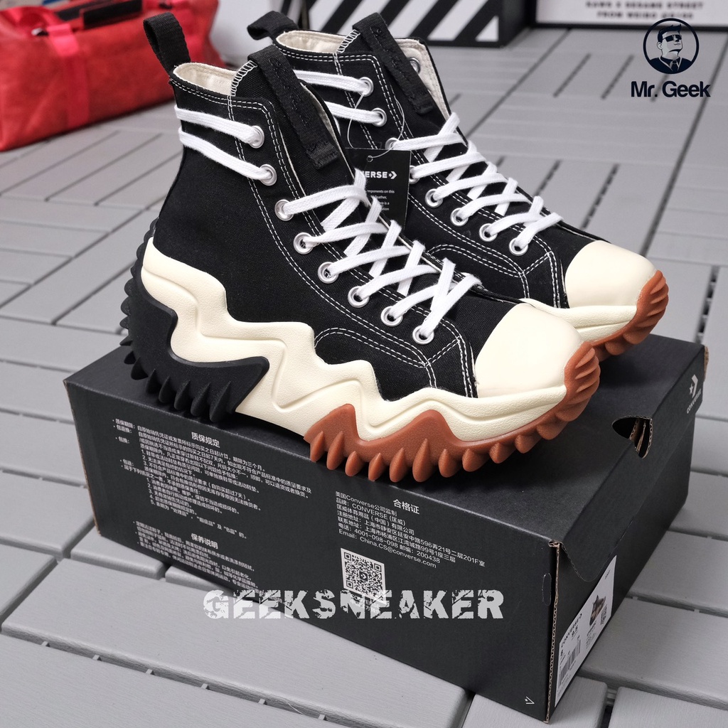 [GeekSneaker] Giày Sneaker Cao Cổ - Converse Run Star Motion - Đen Trắng
