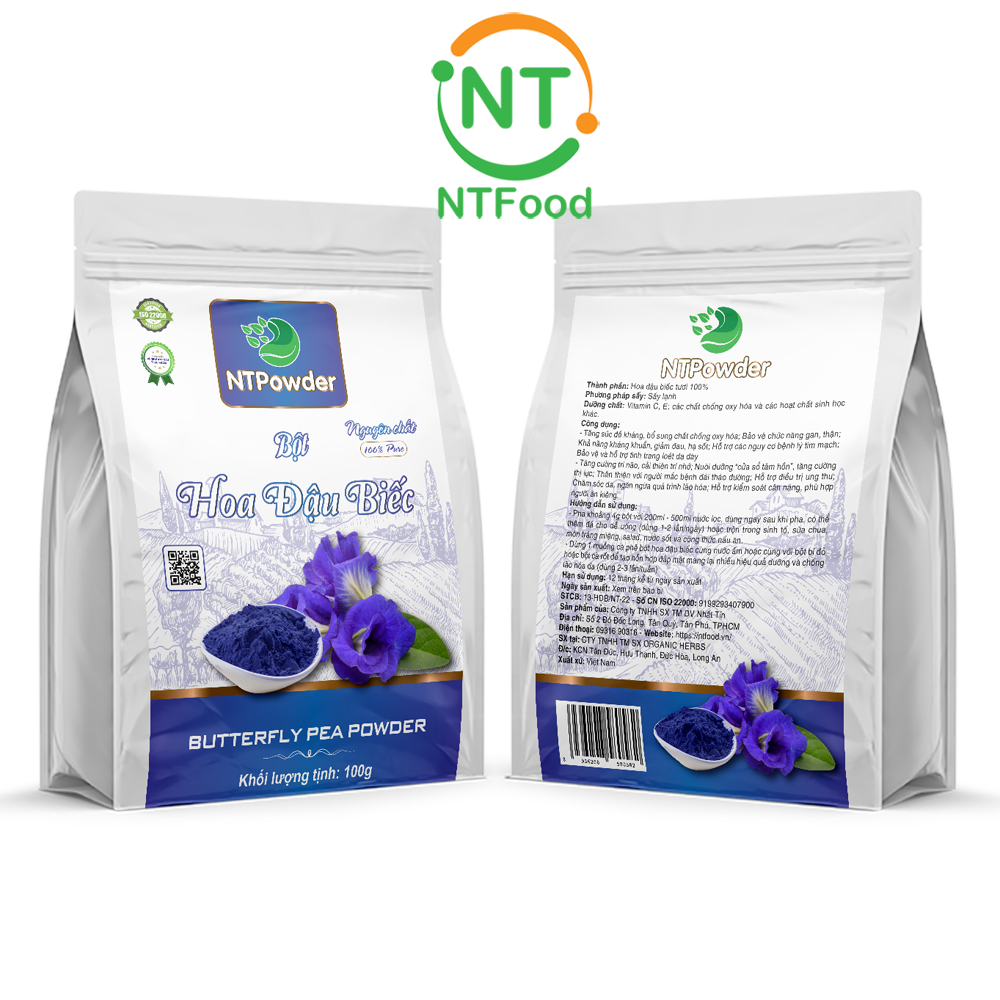 Bột hoa đậu biếc sấy lạnh ntpowder 100gr / 60gr / 50gr - nhất tín food