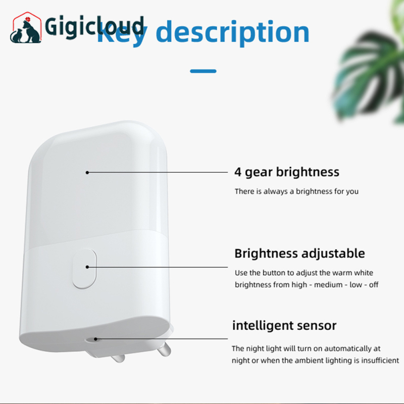 Plug In Night Light Motion Sensor Dimmable Night Light Adjustable Brightness For Bedroom Bathroom Kitchen Hallway Stairs