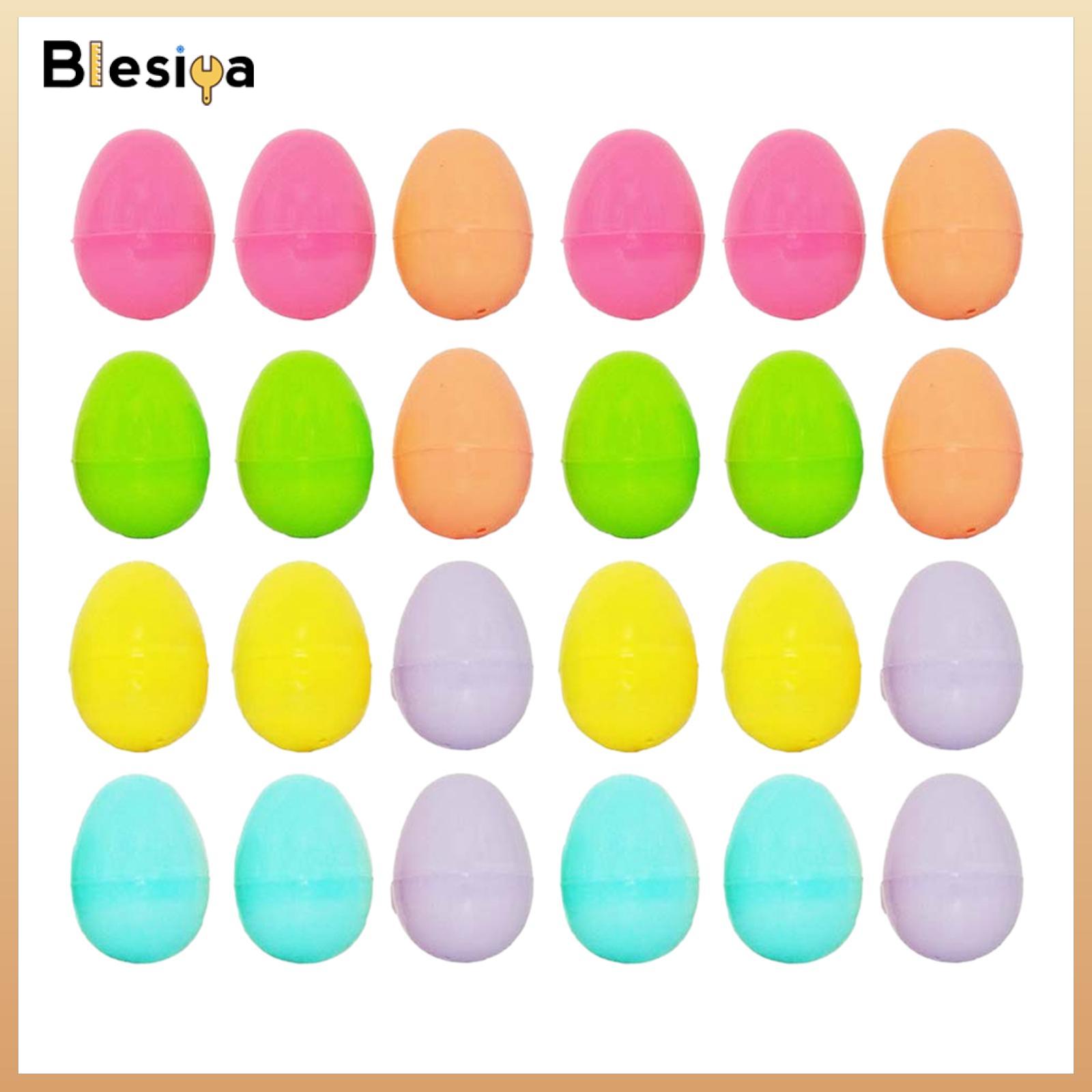 Blesiya 24Pcs Empty Easter Eggs Easter Basket Fillers for Easter Party Favor Filling Treats DIY Crafts Classroom Prize Supplies 2.36"