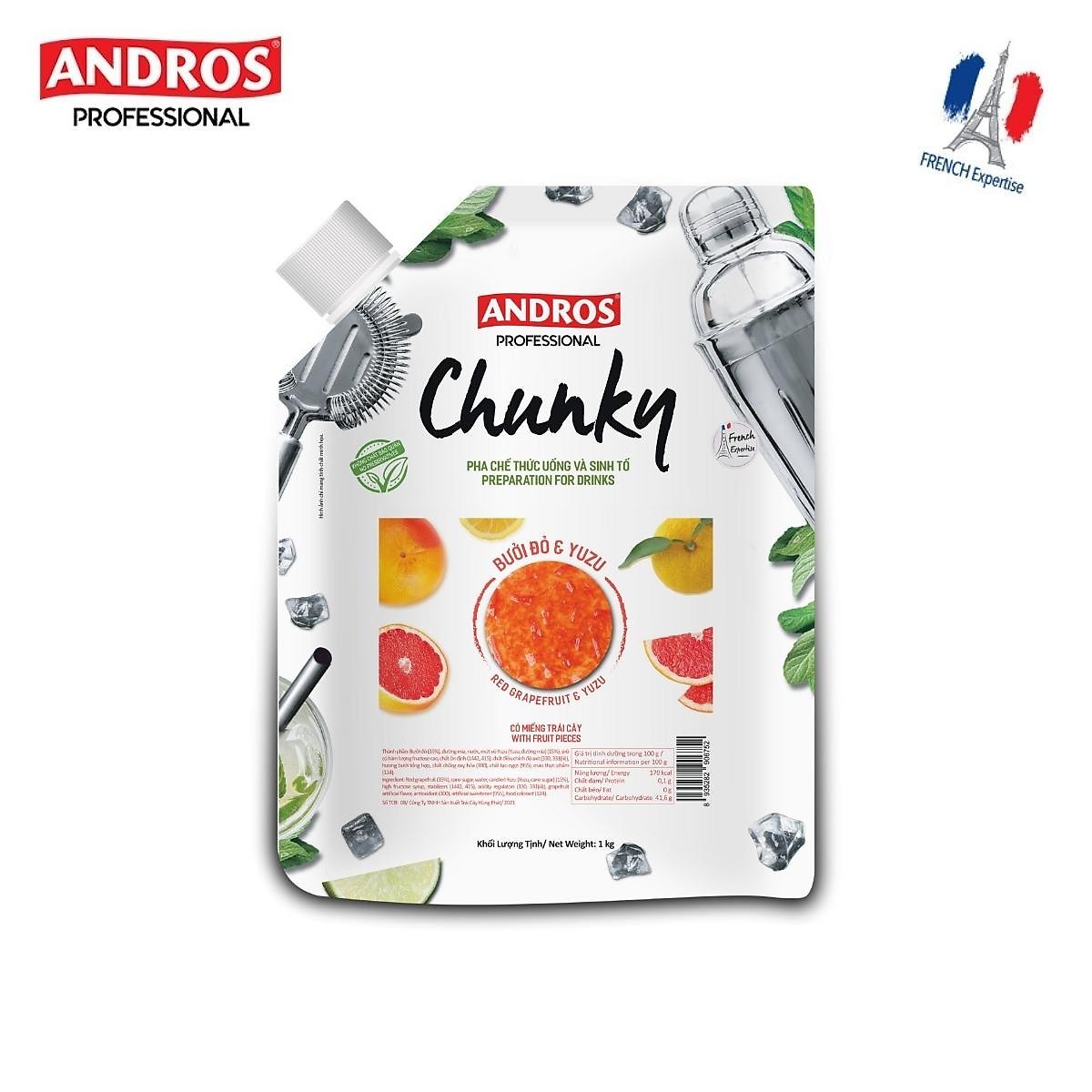 Mứt trái cây Chunky gói 1kg nhiều mùi
