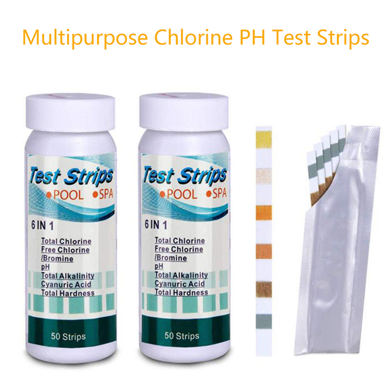 🔥 Dải thử Clo PH đa năng 6 trong 1 Giấy thử nước hồ bơi Spa